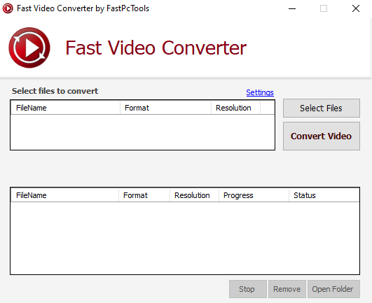 Fast Video Converter Screen