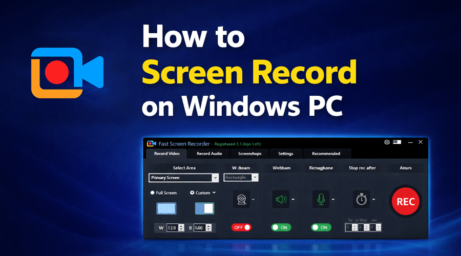 How to screen record on Windows PC using screen recorder software