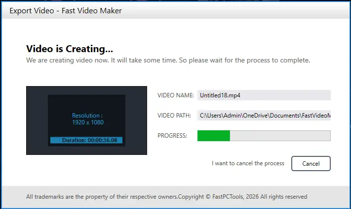 Export Video Fast Video Maker